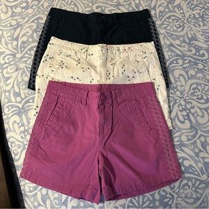 Set of 3 Eddie Bauer Women's Shorts - Pink, Navy, and White print